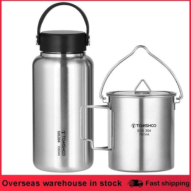 A black water bottle vacuum insulated stainless steel leak-proof wide mouth  kettle with straw lid fitness gym outdoor sports 