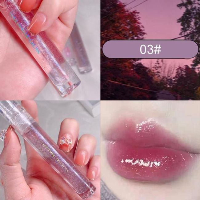 Shimmer Lip Gloss Oil Moisturizing Transparent Water Mirror Lip Glaze Waterproof Long Lasting Liquid Lipstick Cosmetics