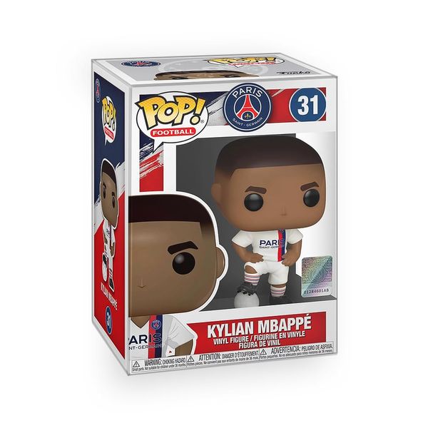Epic Collectibles Pop Football Soccer - Kylian Mbappe in Paris Saint Germain (Third Kit) Vinyl Figure Bundle with Compatible Funko Box Protector