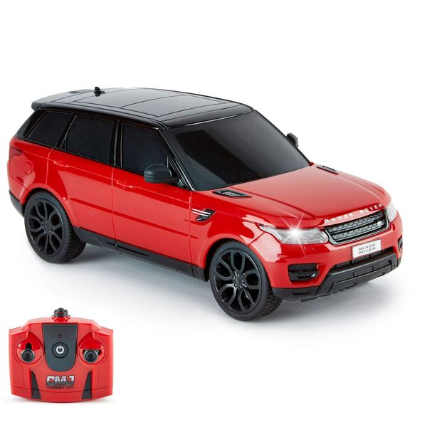 CMJ RC CarsTM Range Rover Sport Official Licensed Remote Control Car 1:24 with Working LED Lights, Radio Controlled Supercar (Range Rover Sport Red)