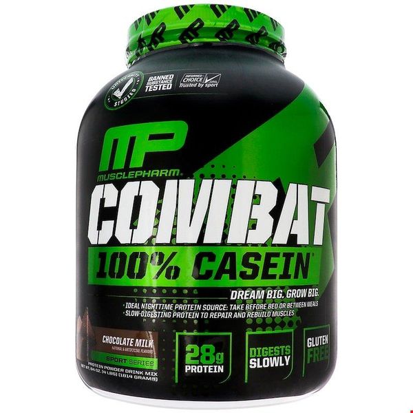 Muscle Farm Combat Casein Chocolate Milk 4 lbs (1814 g), 2 Packs, 1