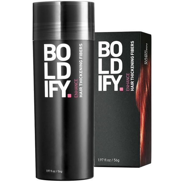 BOLDIFY Hair Fibres for Thinning Hair (DARK AUBURN) - 56g Bottle - Undetectable & Natural Hair Filler Instantly Conceals Hair Loss - Hair Powder Thickener, Topper for Fine Hair for Women & Men