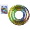 Multicolor Rainbow Print Swim Ring With Glitter - 50.8cm, 1 Pack - Inflatable Pool Float & Eye-Catching Design - Perfect Summer Accessory