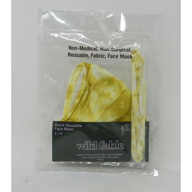 Wild Fable Adult Reusable Fabric Face Mask (Yellow Tie-Dye Print)