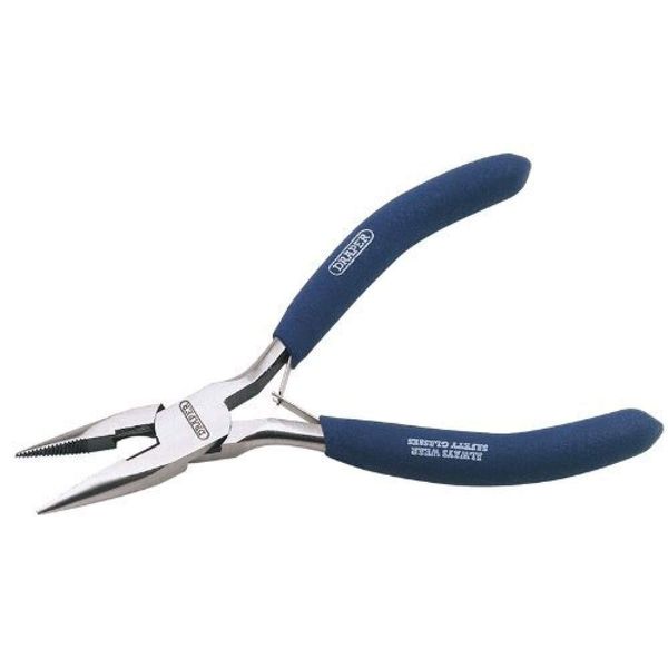 Draper 60740 38A Carbon Steel Long Nose Plier, 125mm , Blue