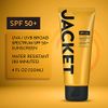 JACKET Sport Sunscreen SPF 50+, Water Resistant, Oil Free, Anti-Aging Cream, Vitamin and Antioxidant Enriched, Age Spot Remover, Oxybenzone Free, Sun Screen Protector for Face and Body - 4 FL OZ