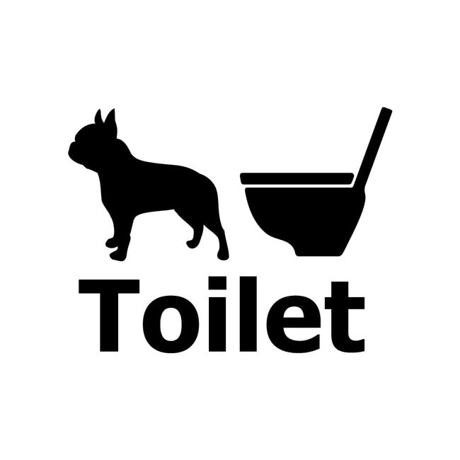 KAIMIRU STORE Cute Dog Toilet Silhouette Wall Sticker Interior Sticker (Boston Terrier k-292)