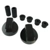 Ufixt Fits Universal Black Control Knobs Toaster Trouser Press Camping Stove Hob x 2
