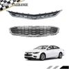 Front Bumper Upper & Lower Grille For 2016-2018 Chevrolet Malibu Black W/Chrome