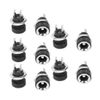 Sourcingmap 10Pcs 5.5mm x 2.1mm DC Power Jack Socket Female Panel Mount Connector Black
