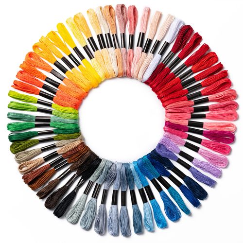 Amrules Friendship Bracelet String, 60 Skeins Cross Stitch Thread, 344.5 Inch Cotton Embroidery Floss, Hand Embroidery Thread for DIY Sewing and Embroidery Crafts Making