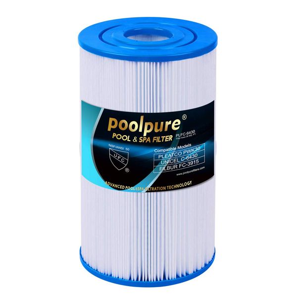 POOLPURE 1 x Hot Spring Filter Compatible for Unicel C-6430, Pleatco PWK30, Darlly 60301, Filter4Spas SC712, Magnum HS30 Replacement Cartridge Hotsprings SPA Filter Hot tub filter (invoice available)