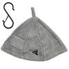 100% Cotton Towel with Attention to Absorbency, Sauna Hat (Gray), Men's & Women's with Key Pocket, Washable, Deep Rash, Protects Hair, Sauna Cap