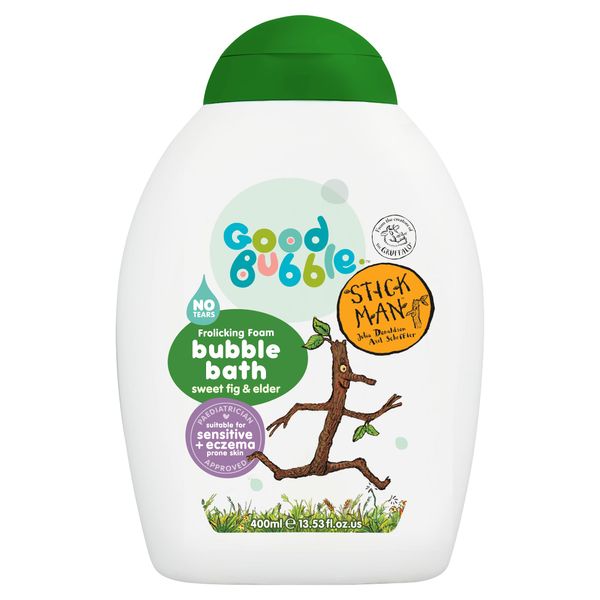 Good Bubble Stick Man Bubble Bath with Sweet Fig & Elder - 400ml Tear-Free Baby Bubble Bath for Sensitive & Eczema-Prone Skin - Sulphate-Free Bubble Bath for Toddlers