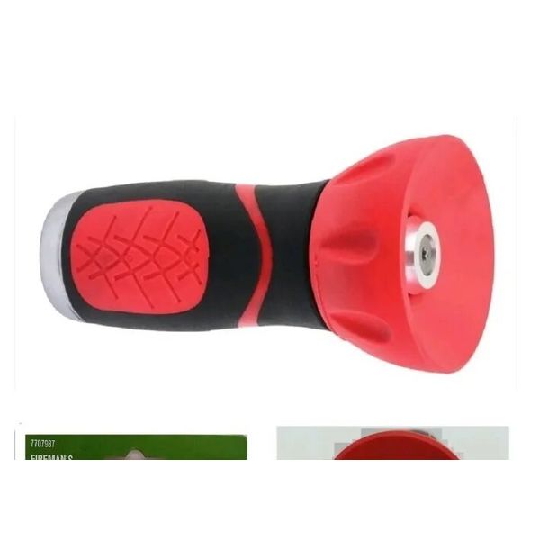  Fireman Nozzle Plastic Medium Duty Red Adjustable Spray