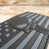 PVC Skull Patch Black American Flag Patch [Blackout Calm ] Velcro Patch for Backpacks, American Flag Patch, PVC Patch, Cap Patch, Solid American Flag Patch, Skull Patch