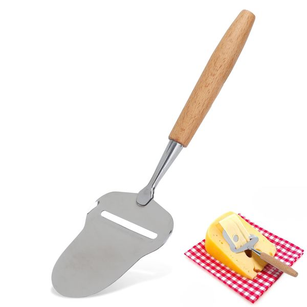 Cheese Slicer,Cheese Butter Slicer Scraper Server,Manual Cheese Slicer Grater Peeler Plane with Wooden Handle Stainless Steel Sharp Blade Cheese Plane for Cheeses, Citrus and Hard Vegetables