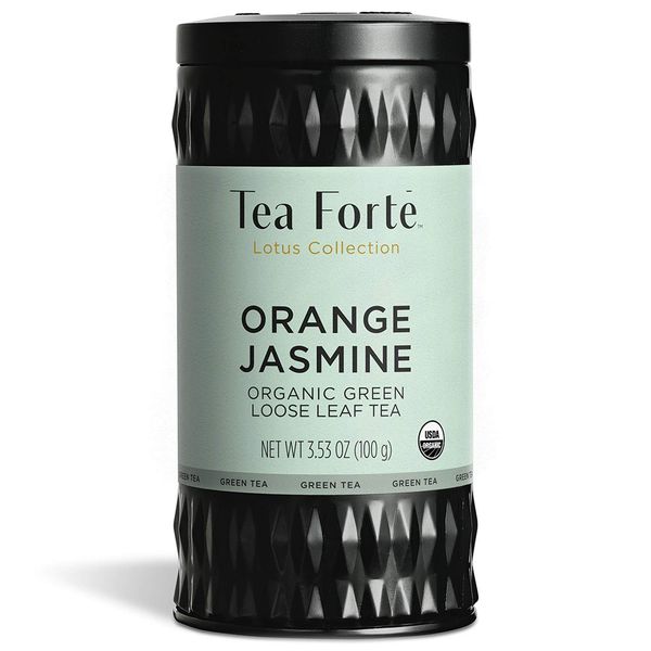 Tea Forte Orange Jasmine Organic Green Tea, Loose Tea Canister Makes 35-50 Cups, 3.53 Ounces…