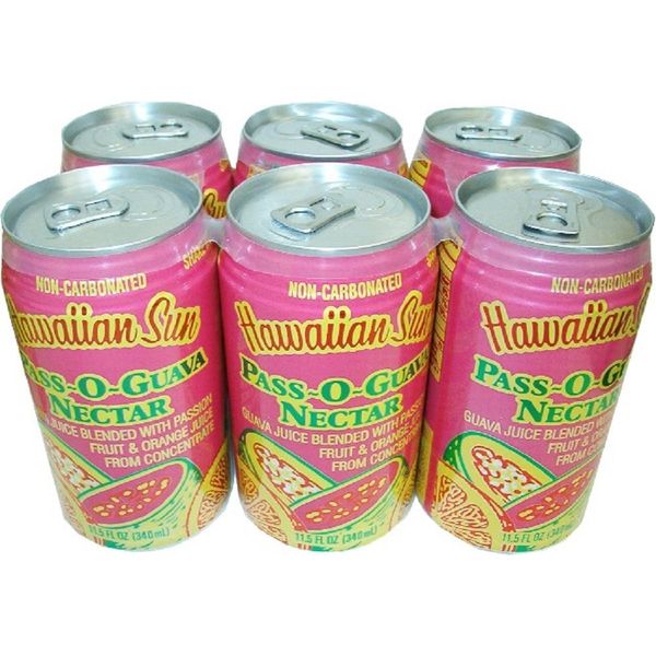 Hawaiian Sun Tropical Orange Fruit Drinks 11.5 fl oz Cans (Pass-O-Guava, 6 Cans)