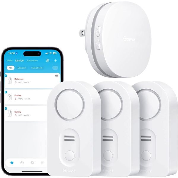 Govee WiFi Water Sensor 3 Pack, Water Leak Detector