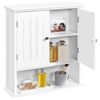 Bathroom Wall Cabinet with Open Compartment and Adjustable Shelf