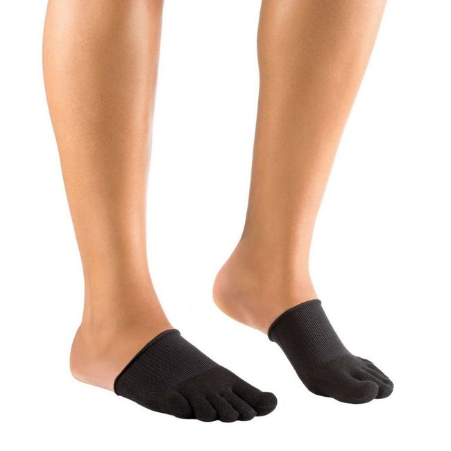 Knitido Dr. Foot Hallux Valgus | Compression Band with Toes for Bunion Prevention, Colours:black, size Footlet:3-6.5