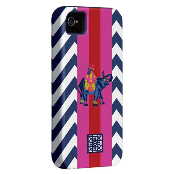Case-Mate iPhone 4S / 4 Hybrid Tough Case, I Make My Case" Iomoi - Ling Blue Elephant/Liner Blue CM021406