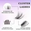 Individual Lashes 72 Cluster Lashes DIY Eyelash Extension Thin Band Wide Stem Lash Extensions Reusable Soft Natural Lightweight Easy to Apply at Home 10/12/14/15/16mm C/CC/D Curl