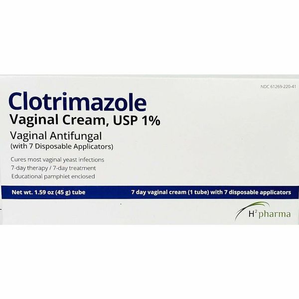 H2 Pharma Vaginal Antifungal Cream 1% 45gm 7 Applicators - Exp Date 07-2025