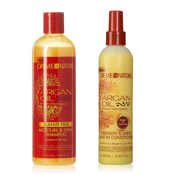 Creme of Nature Shampoo & Conditioner Set – Moisture & Shine Shampoo & Strength & Shine Leave-In Conditioner