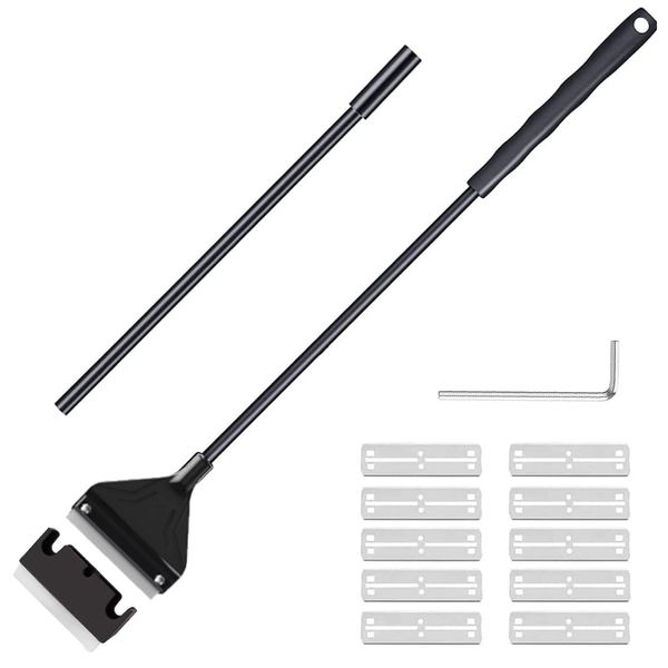 Aquarium Scraper, Pro Razor, Aquarium Cleaner, 24.4 inches (62 cm), Moss Remover, Moss Scraper Cleaning, Aquarium Cleaning Supplies, Includes 10 Replacement Blades