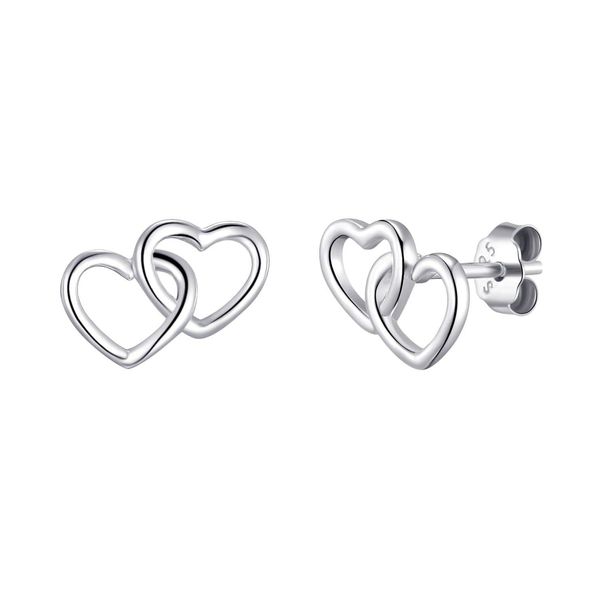 Philip Jones Sterling Silver Heart Link Earrings