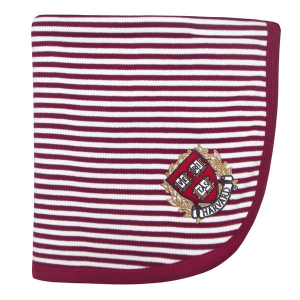 Harvard Crest Striped Baby and Toddler Blanket