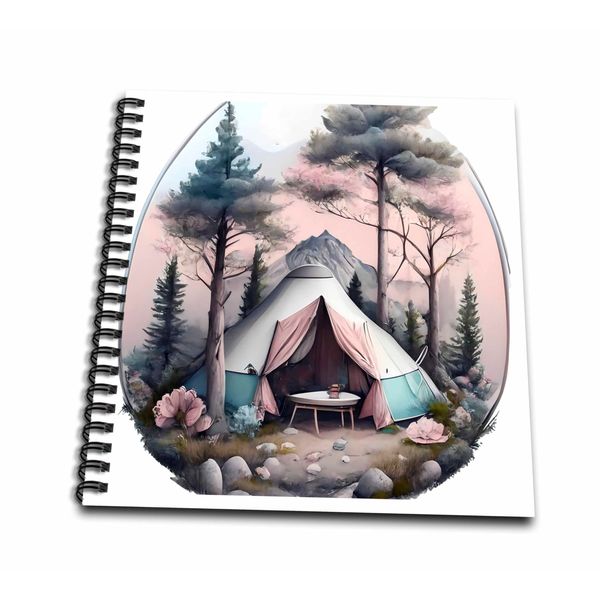 Memory Book 12 x 12 inch - Tent Camping Scene Illustration Illustrations