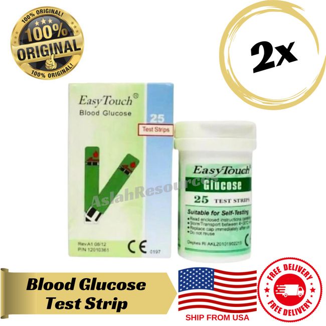 2X 25 Strips of New Original Easy Touch Test Strip For Blood Glucose Level Check