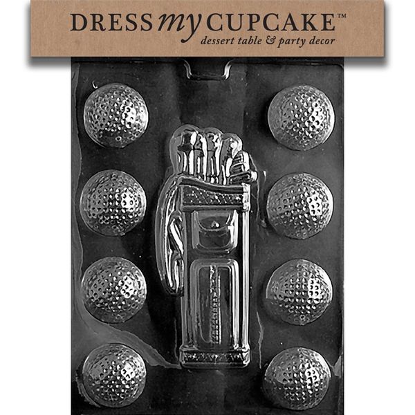 Dress My Cupcake Chocolate Candy Mold, Golf, Caddy, Balls