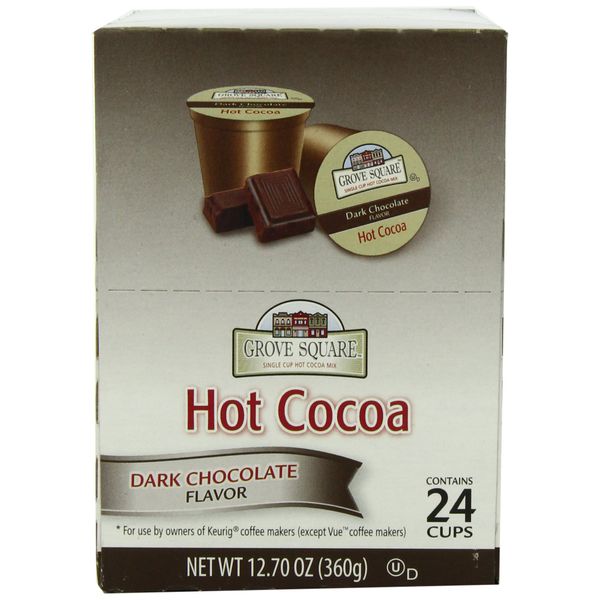 Grove Square Hot Cocoa Pods, Dark Chocolate, Single Serve (Pack of 24) (Packaging May Vary)