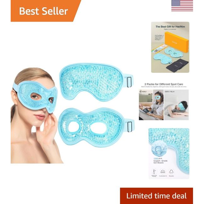 Reusable Gel Eye Mask - Hot & Cold Therapy for Fatigue, Dark Circles & Migraines