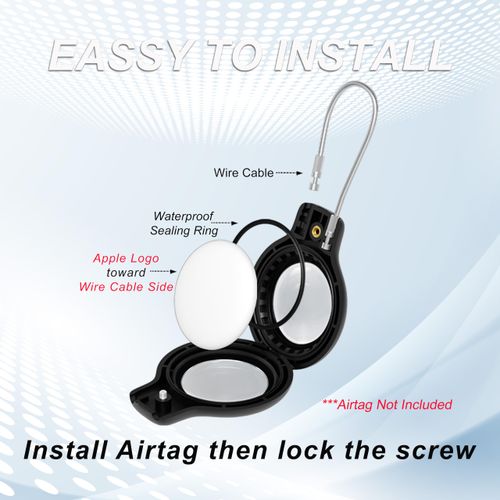 Air tag Holder for Apple Air tag Secure with Wire Cable, 4 Pack of IP68 Waterproof Air tag Keychain Holder for Key, Kid, Bag, Luggage, Pets Collar and More