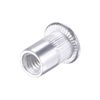 sourcing map M6 Rivet Nuts Aluminium Alloy Knurled Flat Head Threaded Insert Nut Silver 100pcs