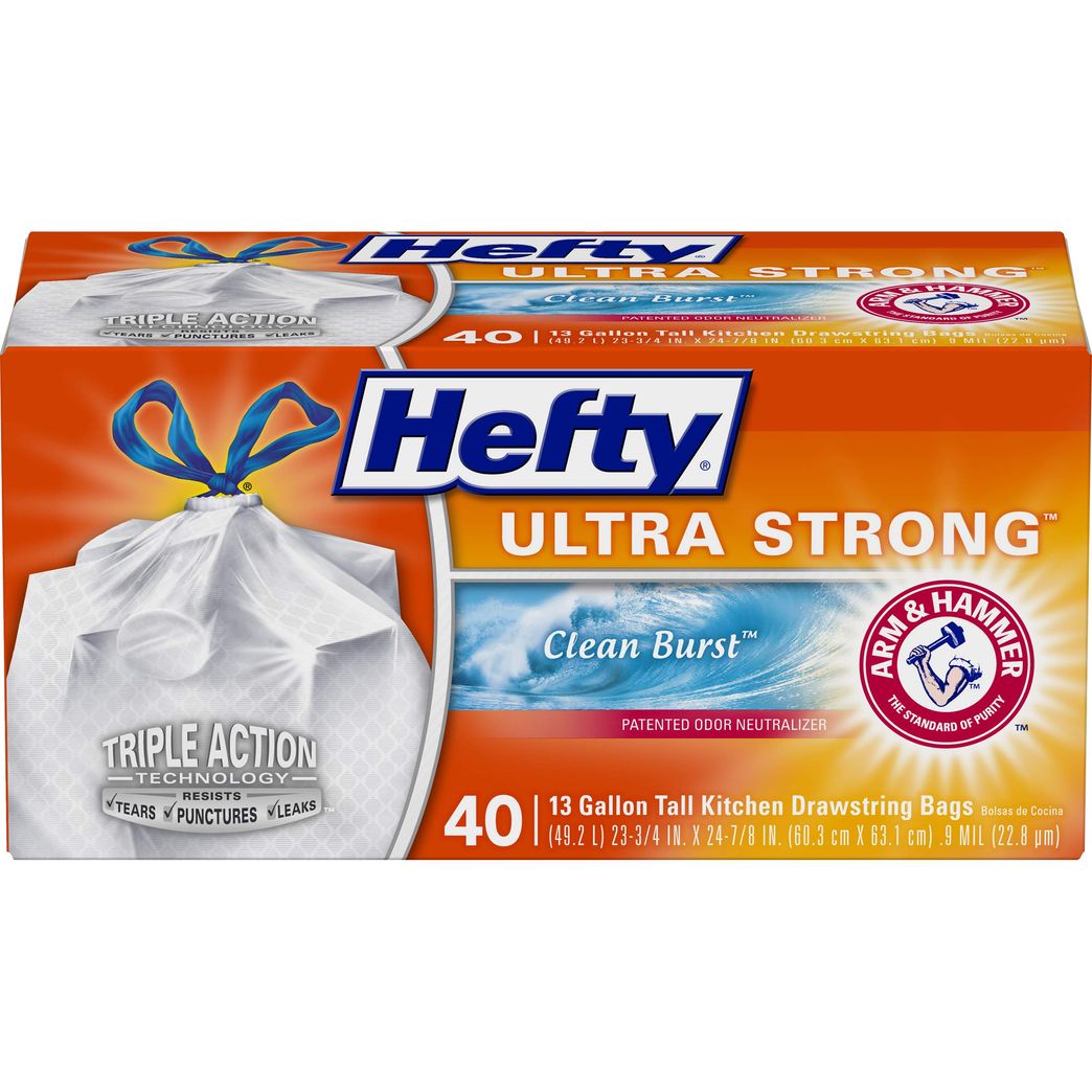  Hefty Strong Lawn & Leaf Trash Bags, 39 Gallon, 38 Count :  Health & Household