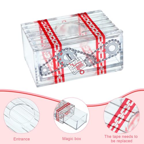 Sumind 4 Pieces Transparent Box Can You Unlock Treasure Brainteaser Puzzle Trick Box Secret Cash Box Puzzle Fun Brain Challenging Game Gifts for Christmas Teens Adults Puzzlers