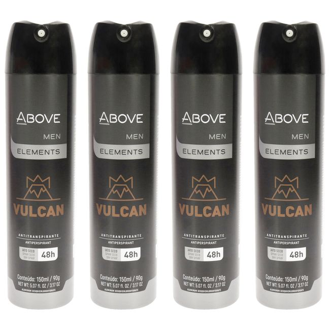 ABOVE Elements Vulcan - 48 Hour Antiperspirant for Men - 4 Pc Deodorant Spray