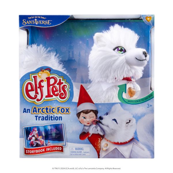 Elf Pets: an Arctic Fox Tradition - Huggable Elf Pet Arctic Fox Stuffed Animal - Includes Beautifully Illustrated Hardbound Storybook, Mini Snow Globe Charm and Official Adoption Certificate.