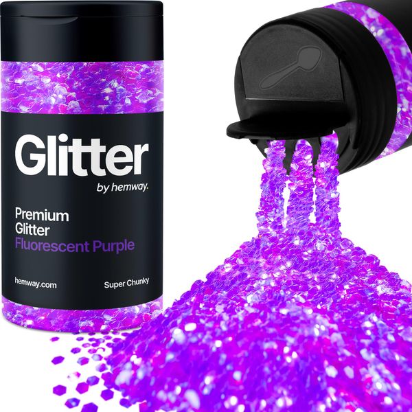 Glitter Shaker Fluorescente Viola Viso Nail Art Tumbler Natale Festival Accessori Super Chunky Craft Resin Cosmetico 115g/4.1oz