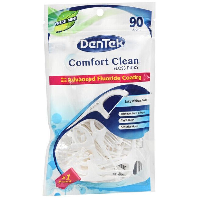 DENTEK FLOSS PICKS SILK 90 CT