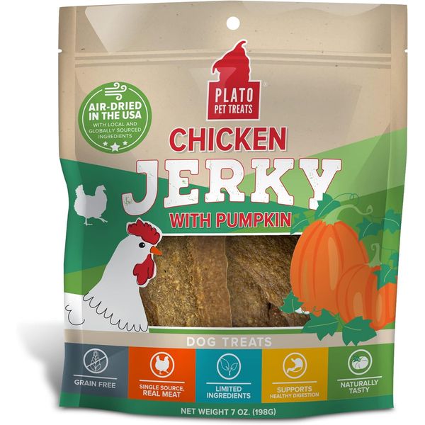 Pet Treats Air Dried, Real Meat, Chicken Jerky with Pumpkin Dog Treats, Made in