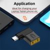 NFHK Rectangular Jack In to USB-C Type-C 90 Degree Angle Power Plug Charger Adapter for Laptop Smartphone