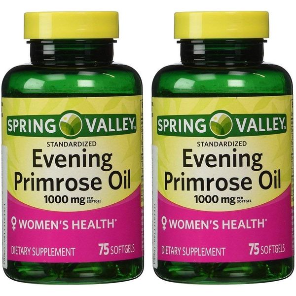 BBEEAAUU Spring Valley - Evening Primrose Oil 1000 mg,Twin Pack 150 Total Softgels