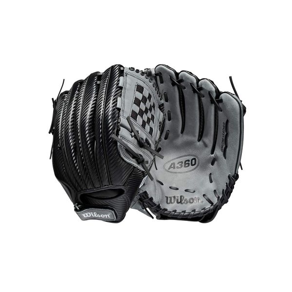 Wilson 2021 A360 12.5" Outfield Baseball Glove - Black/Grey, Right Hand Throw